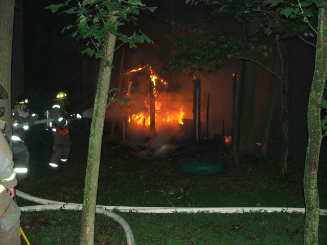 Shed fire, Springville Road...7/2/05